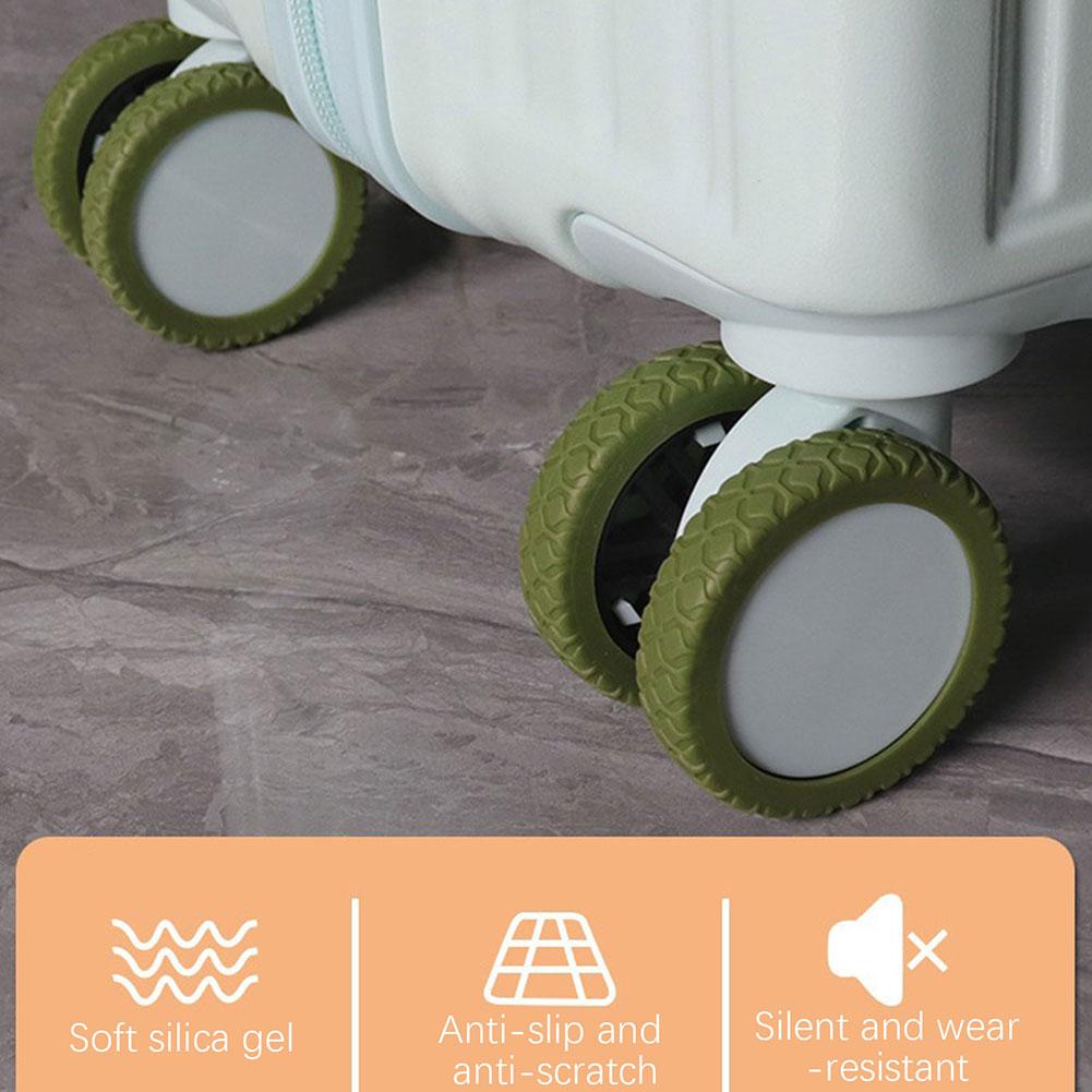 8 шт. Дорожные чемоданы Колесные чехлы Противоскользящие Износостойкие Силиконовые Бесшумные Защитные чехлы для ручной клади Колесная втулка