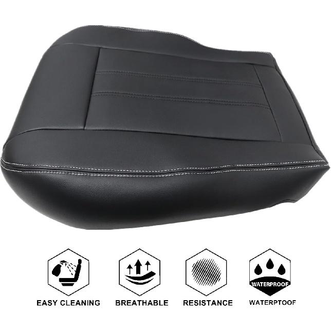 NLQR Задняя сторона водителя Нижняя сменная чехол сиденья Микрофибра Кожа Черный Неперфорированный Совместим с Chrysler Town & Country 2008 2009 2010