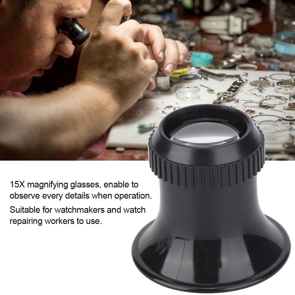 15X Watch Repairing Magnifier Handheld Watch Jewelry Magnifying Glasses Loupe