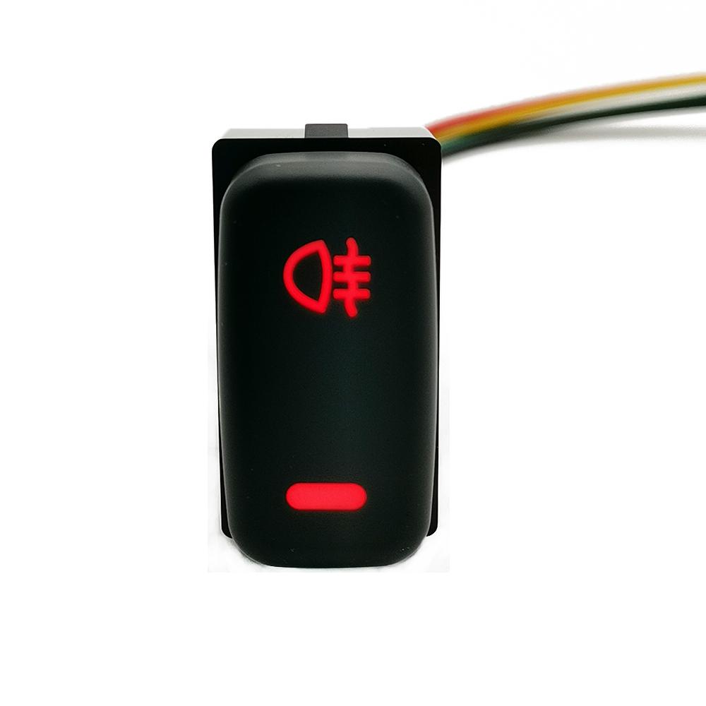 1Pc Car LED Rear Fog Light Radar Fan Switch Button with Wire For Mitsubishi Outlander Pajero V73 V93 V97 Lancer EX Accessories