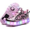 USB LED Light Sneakers for Kids Children Roller Skates Wheels Shoes Glowing Sport Shoes