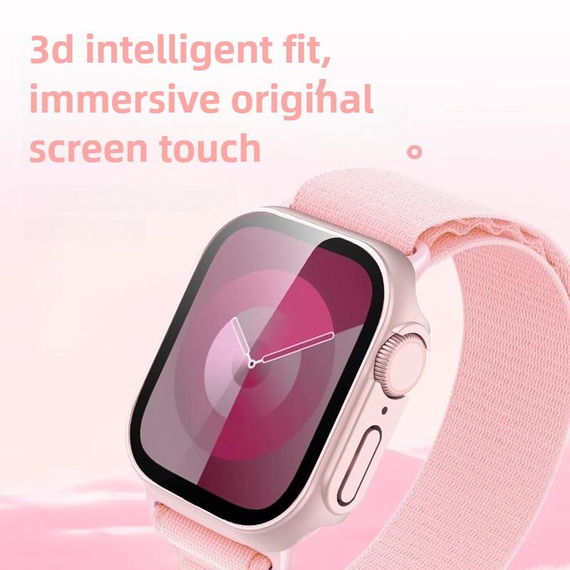 Стекло + чехол для Apple Watch, переход на Ultra iWatch Series 4, 5, 6, 7, 8, 9, 45 мм, 41 мм, 44 мм, 40 мм, защитная крышка для экрана, обновление до Ultra