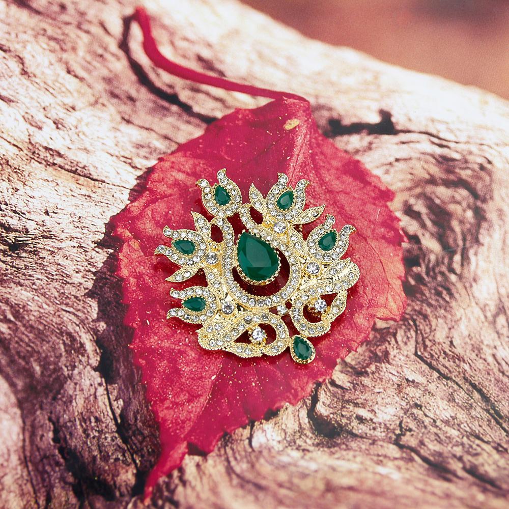 Серые хрустальные турецкие броши для женщин, винтажные золотые цветочные булавки для хиджаба, этнические свадебные украшения, подарок