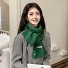 Осенне-зимний женский однотонный шарф, универсальный теплый шарф, вязаный студенческий шарф, мужской