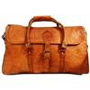 Men's LARGE Real Vintage Leather Travel Bag Brown Weekend Duffel Gym Sport