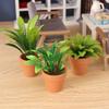 Handiwork Portable Creative Shock-proof 1:12 Scale Pretend Play Dollhouse Fake Pot Plant Miniature Green
