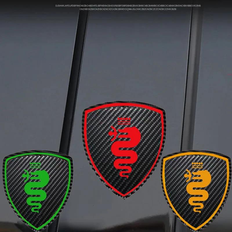 2Pcs Cabon Fiber Car Body Sticker For Alfa Romeo Giulia Stelvio Giulietta 156 159 147 Mito Tonale Brera
