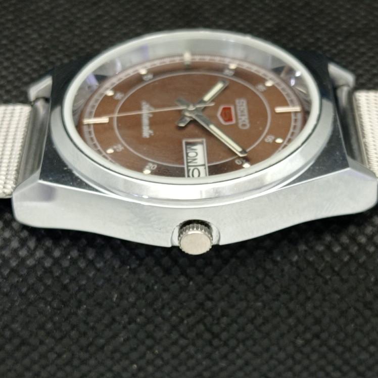 ВОССТАНОВЛЕННЫЕ ВИНТАЖНЫЕ SEIKO 5 AUTO 6309A ЯПОНИЯ МУЖСКИЕ D/D КОРИЧНЕВЫЕ ЧАСЫ 593c-a314867-2
