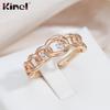 Кольца-цепочки Kinel с бордюром для женщин, ювелирные изделия цвета розового золота для вечеринок