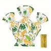 105pcs Green Golden Jungle Safari Animal Cellophane Treat Bags with 100 Golden Twist Ties Plastic Palm Leaves Candy Goodie Bags for Wild Party