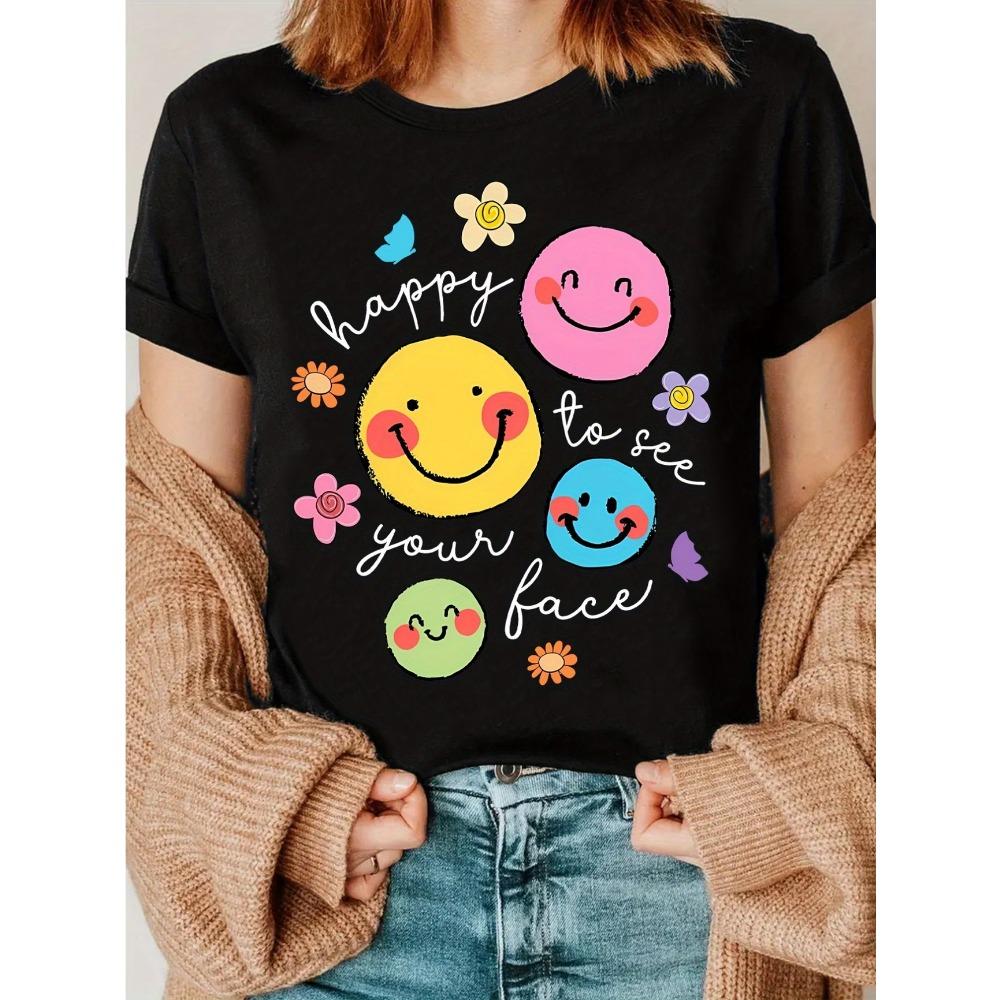 Light Beige Women's Tee - Forest Animal & Floral Pattern Graphic, Cute