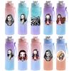 Anime Demon Slayer 750ML Water Bottle Anime Cartoon Large Capacity Drinking Cup Portable Outdoor Sports Water Cup Children Gift