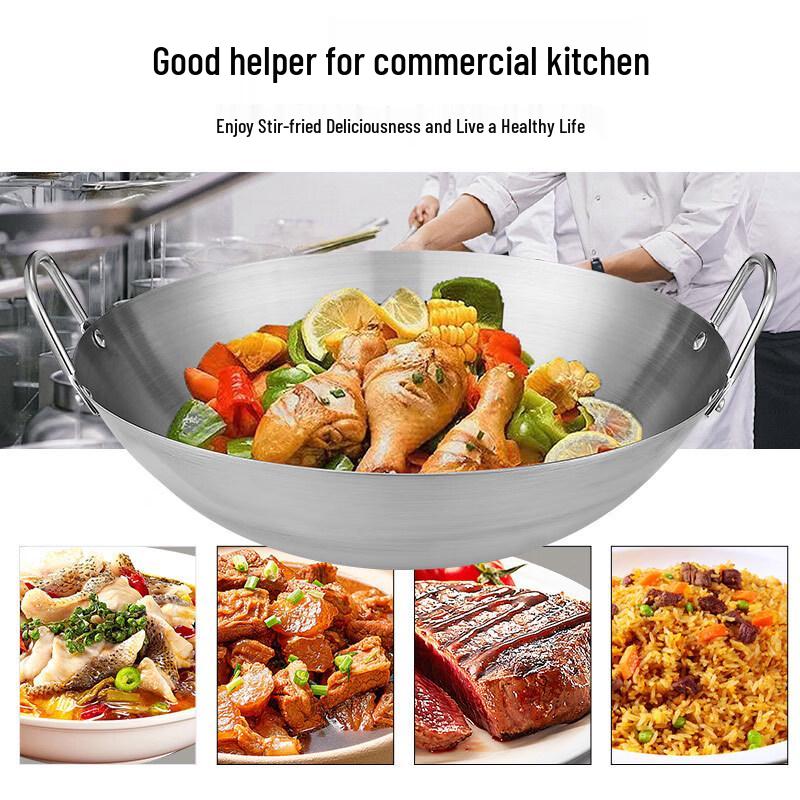 Yipan Extra Large 75cm Stainless Steel Stir-Fry Wok