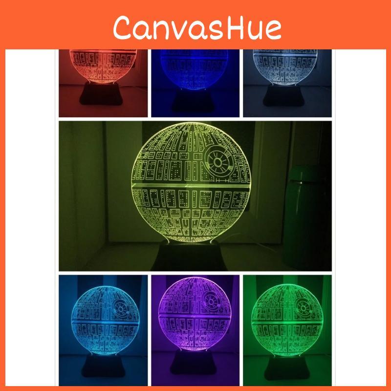 Звездные войны Звезда Смерти 3d Светодиодный ночник с сенсорным управлением для декора спальни