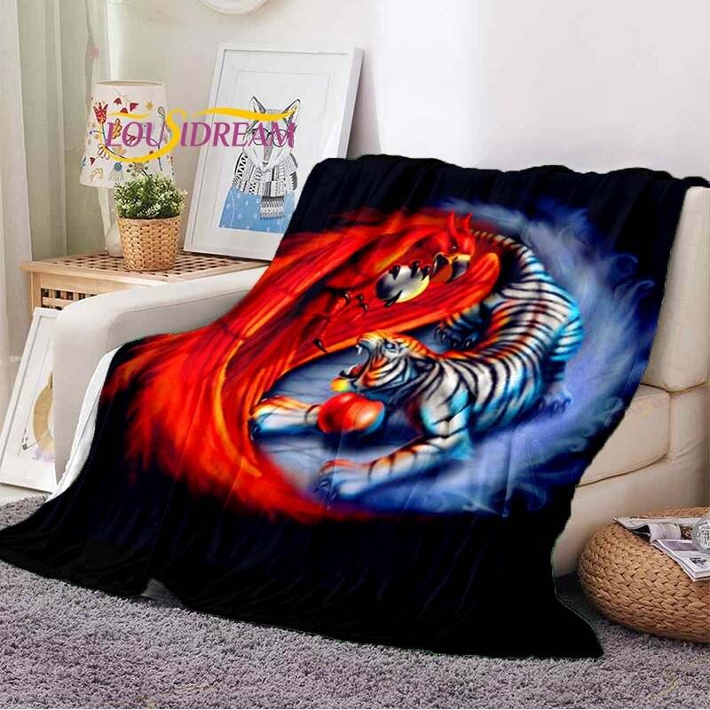 Blanket Tiger Printed 3d Flannel Blanket Bed Throw Soft Cartoon Printed Bedspread Bedspread Sofa Blanket