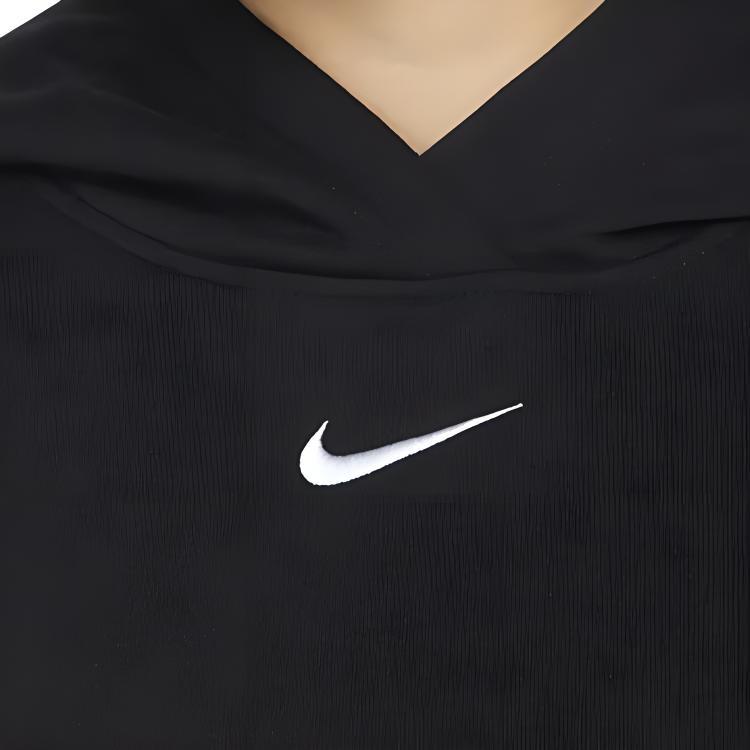 (WMNS) Nike Sportswear Oversized Fleece Hoodie 'Black White' Women's DM6360-010