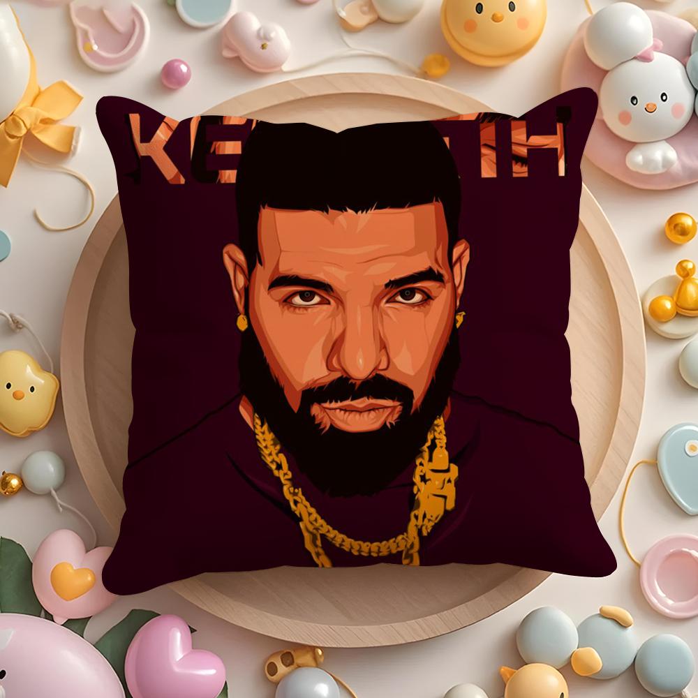 Pikpaka Rapper D-Drakes Cushion Cover Plush Fabric Soft Double-Sided Printed Sofa Warm Winter Home Gift Pillow Cover