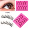 5 Pairs Beauty Handmade Makeup Eye Lashes Extension Thick Cross False Fake Eyelashes