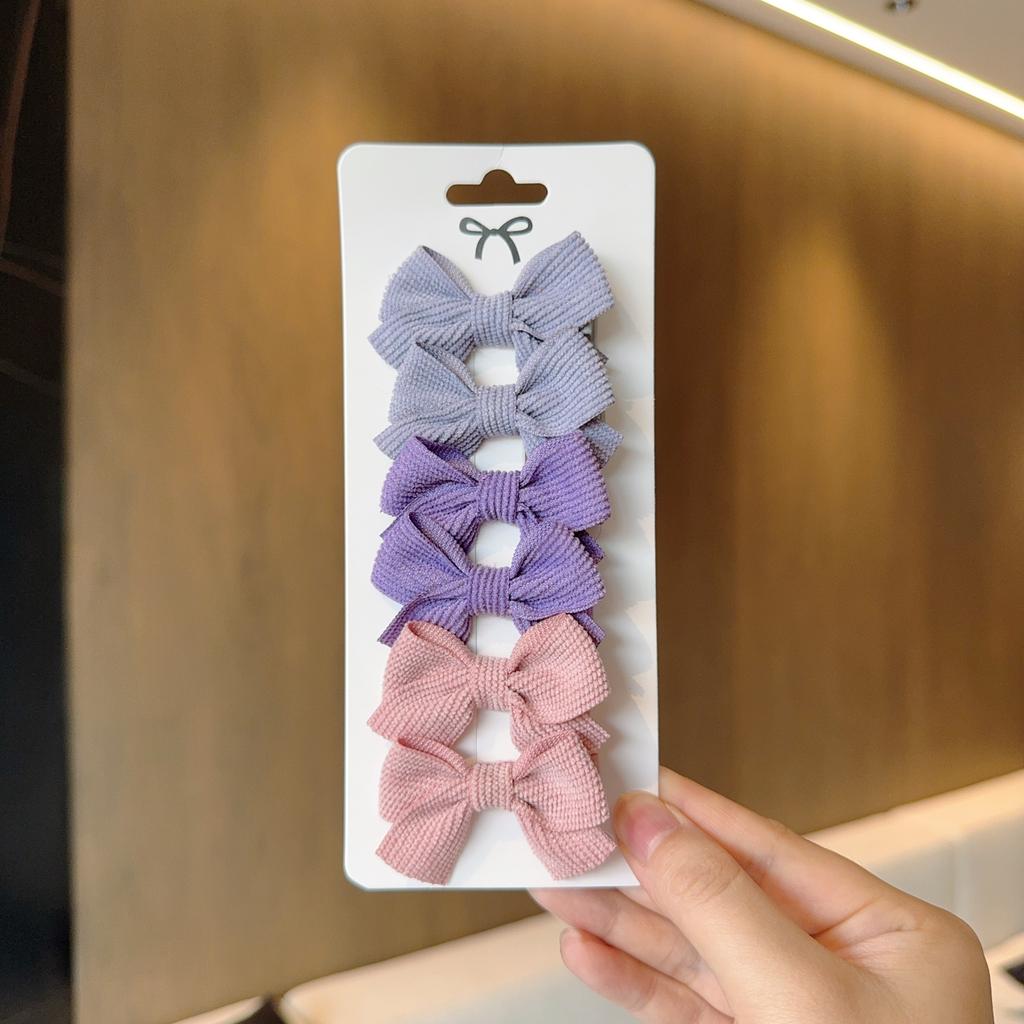 6Pcs/Set New Fashion Solid Hairpins Bows Hair Accessories Hair Clips Girls Nylon Hairpins Children Cute Barrettes Gift