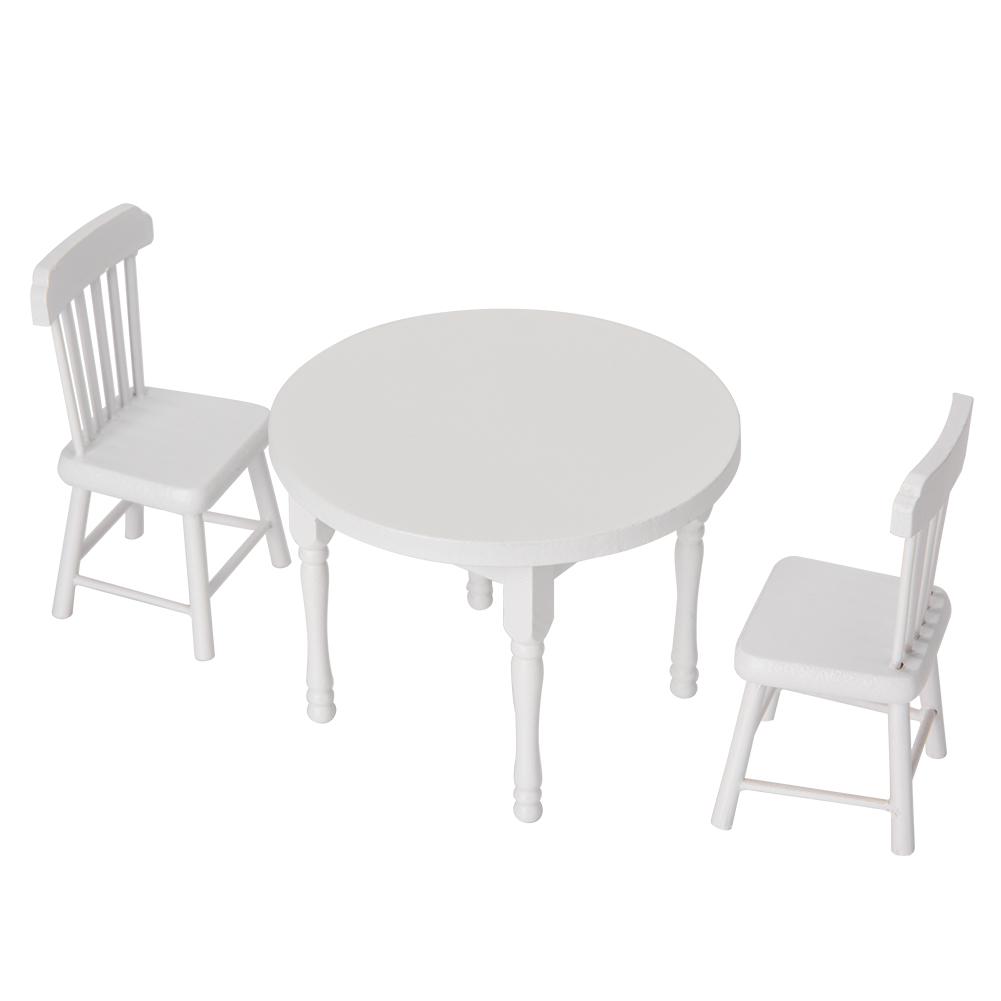 Doll House Accessories 3PCS Table Chair Simulation Furniture 1:12 Photograph Props