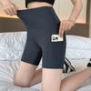 Женские защитные шорты с боковыми карманами, однотонные, высокоэластичные, летние шорты, впитывающие пот, с функцией подъема бедер