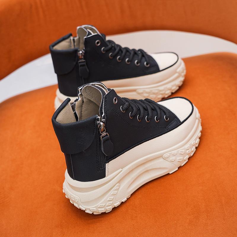Женские высокие модные кроссовки осень 2023 года: Универсальные туфли для пап на толстой подошве в модном корейском стиле.
