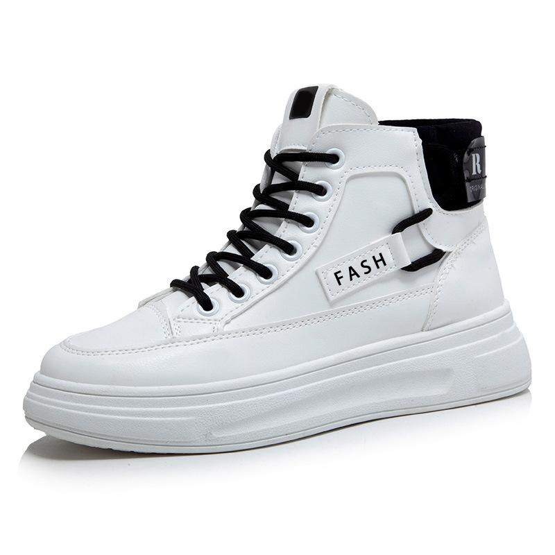 Высокие туфли Женская обувь Весенняя новая универсальная весенне-осенняя обувь длиной до середины икры Зимняя повседневная спортивная белая обувь Осень-зима