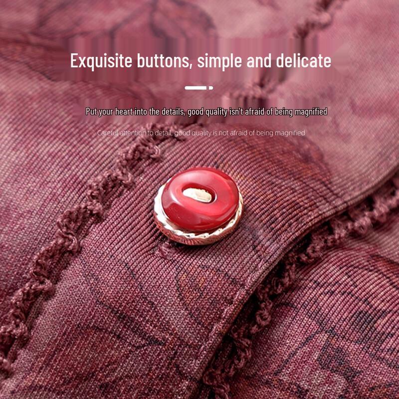 Datang Furen Elderly Women's Vintage Floral Button-Down Shirt