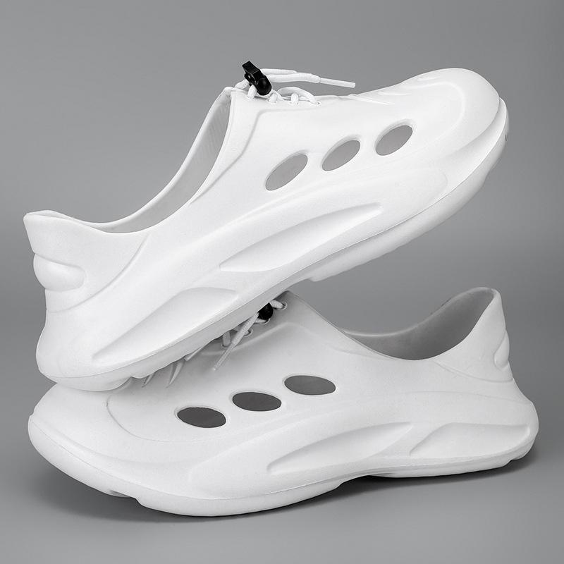 Туфли с дырками мужские 2025 год интернет-знаменитость eva ощущение наступания на говно уличные пляжные туфли крутые тапочки Пляжная обувь