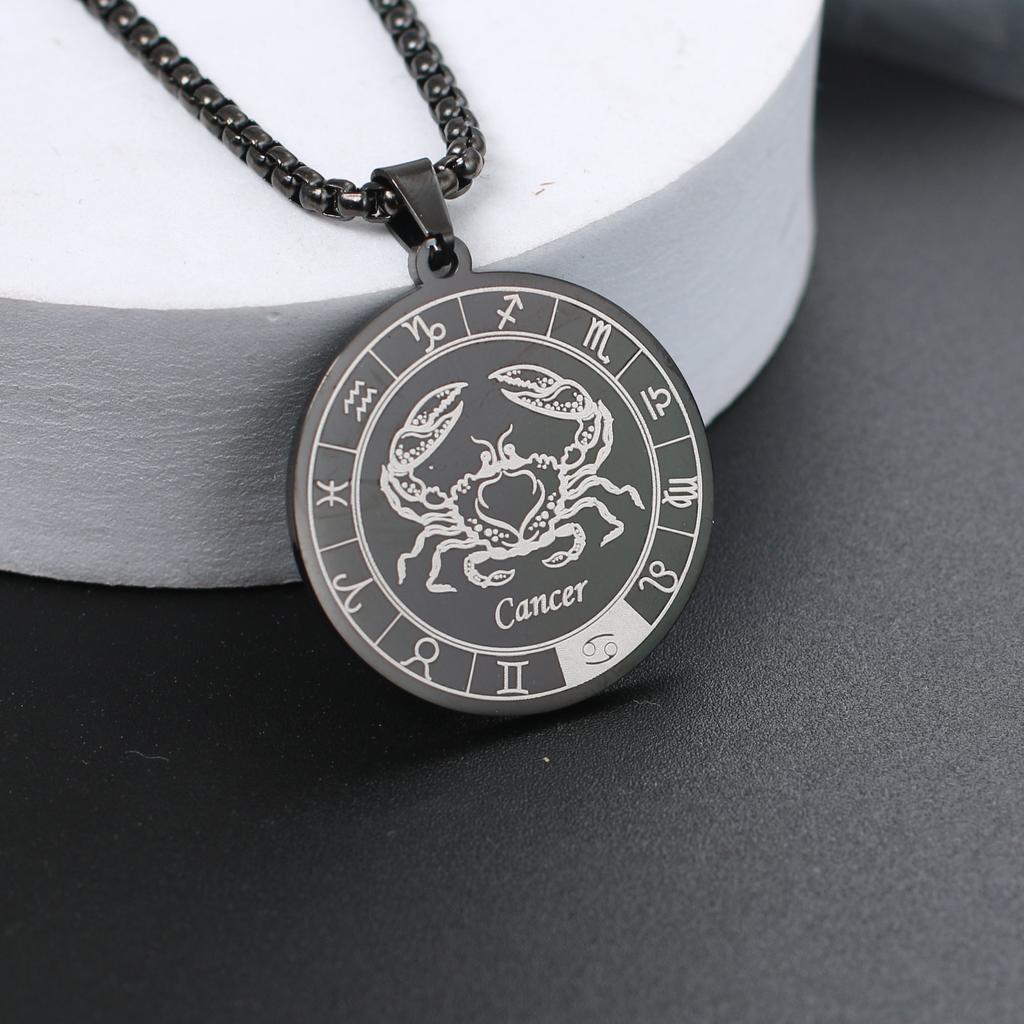 Ожерелье со знаком зодиака для мужчин и женщин лучшему другу, собачьи жетоны, подарок на день рождения, ожерелье с 12 созвездиями, кулон, ювелирное изделие для пары, подарок