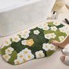 Floor Moss Carpet Cartoon Flower Print Thick Great Water Absorption Non Slip Soft No Odor Bathroom Rug Bedroom Entry Bath Shower Bathtub Carpet