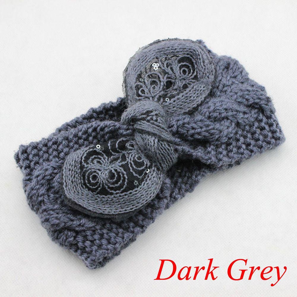 Богемская Женская Девичья Цветочная Повязка на Голову с Бантом и Ушками Кролика Тюрбан Вязаная Крючком Повязка на Волосы