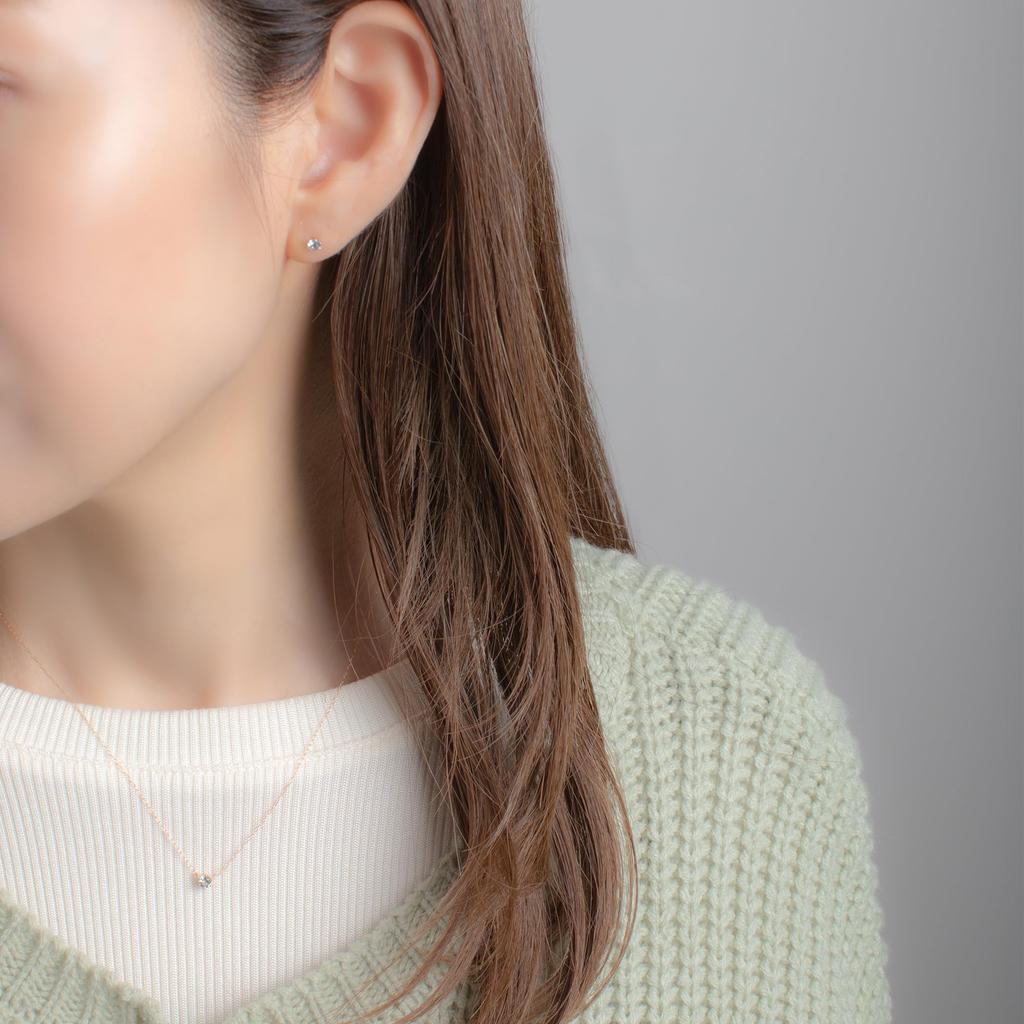 ESTELLE Ожерелье с аквамарином, камнем марта, из розового золота 18 карат [Веб-эксклюзив] (0351-9585-0017-0000)