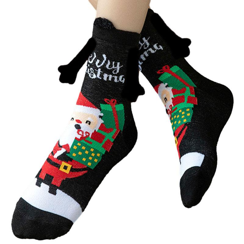 10Pairs Club Celebrity Ins Fashion Funny Creative Magnetic Attraction Hands Black White Cartoon Eyes Couples Sox Socks