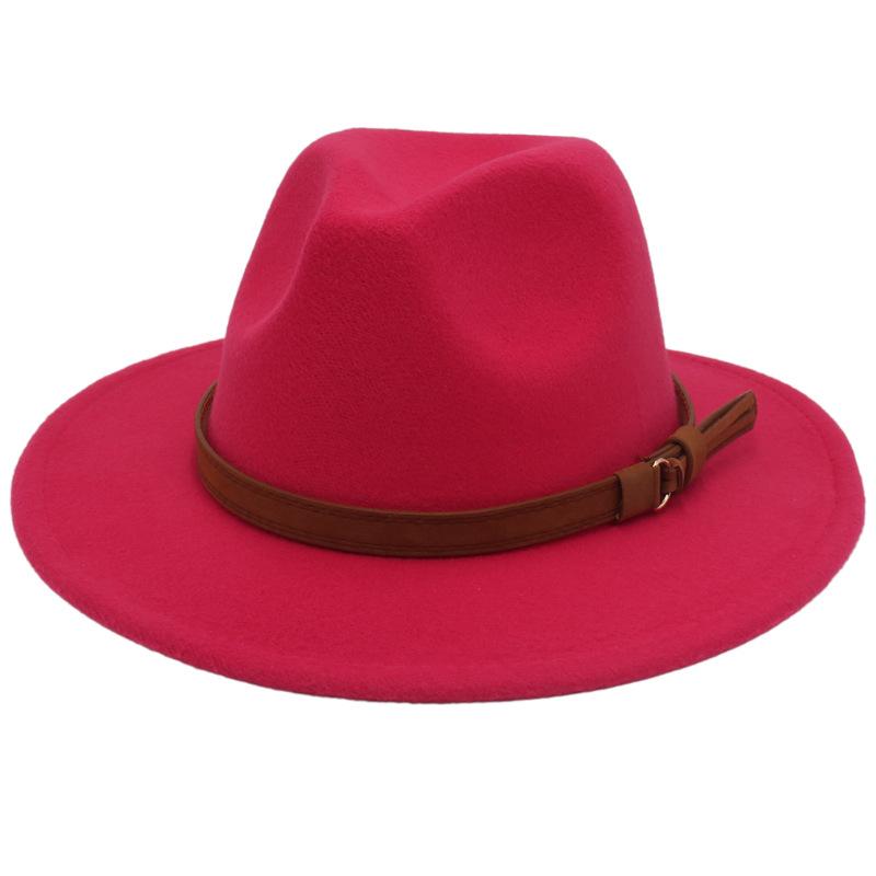 Большие поля коричневый пояс британский винтаж фетровая шляпа осень-зима вестерн джинсовая твидовая тибетская шляпа джазовая шляпа