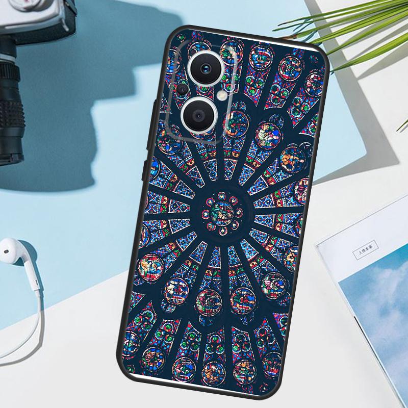 church gothic Stained glass Cover For OPPO Reno 11 Pro 10 12 13 14 14F 13F 12F 11F 7 8 Lite OPPO Find X6 X5 X8 X9 Pro Case