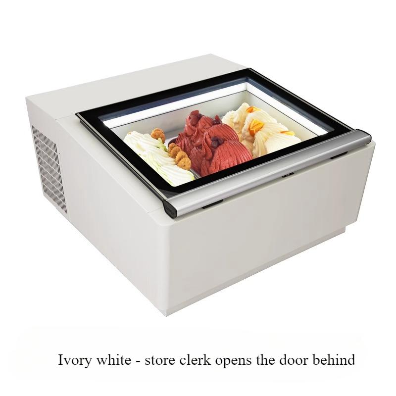 220V Desktop 3-tray Ice Cream Display Cabinet Small Capacity Freezing Small Glass