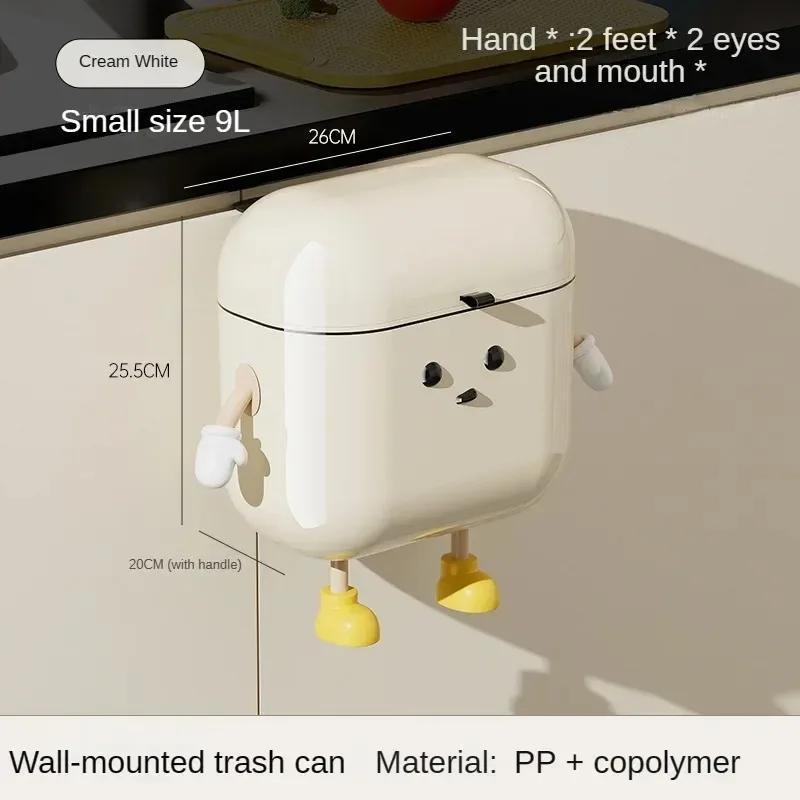 Kitchen Wastebasket Trash Can Recycle Bin Hanging Wall-mounted Toilet Paper Storage Bucket Lid Garbage Cube Litter Bins Dump