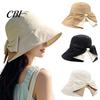Women Sun Hat With Bow Summer Hat, Rear Bowknot Wide Brim Cycling 360 Face And Neck Protection Degree UV Fisherman for Outdoor Hiking Packable