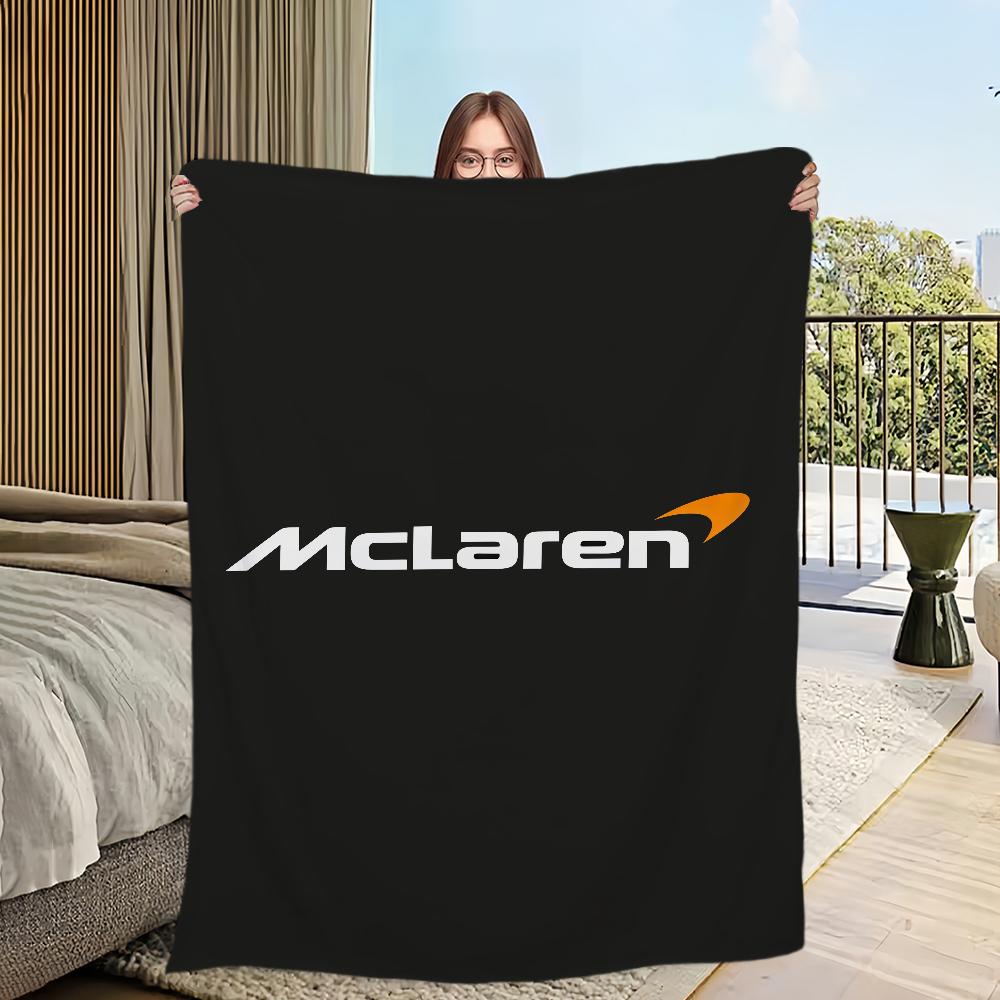 Крутое одеяло с логотипом M-M-McLarenS-ES Фланелевое теплое уютное мягкое плюшевое одеяло Для пикника кроватей диванов домов и спален