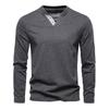 Men's Solid Color Button Collar Long Sleeve Sweatshirt Men's Sports Large Size Casual Button Collar Top