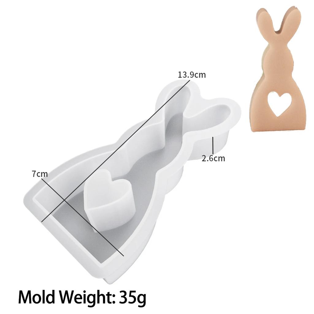 DIY Easter Bunny Candle Silicone Mold Love Cute Rabbit Handmade Soap Aromatherapy Gypsum Ornament Resin Crafts Molds Home Decor