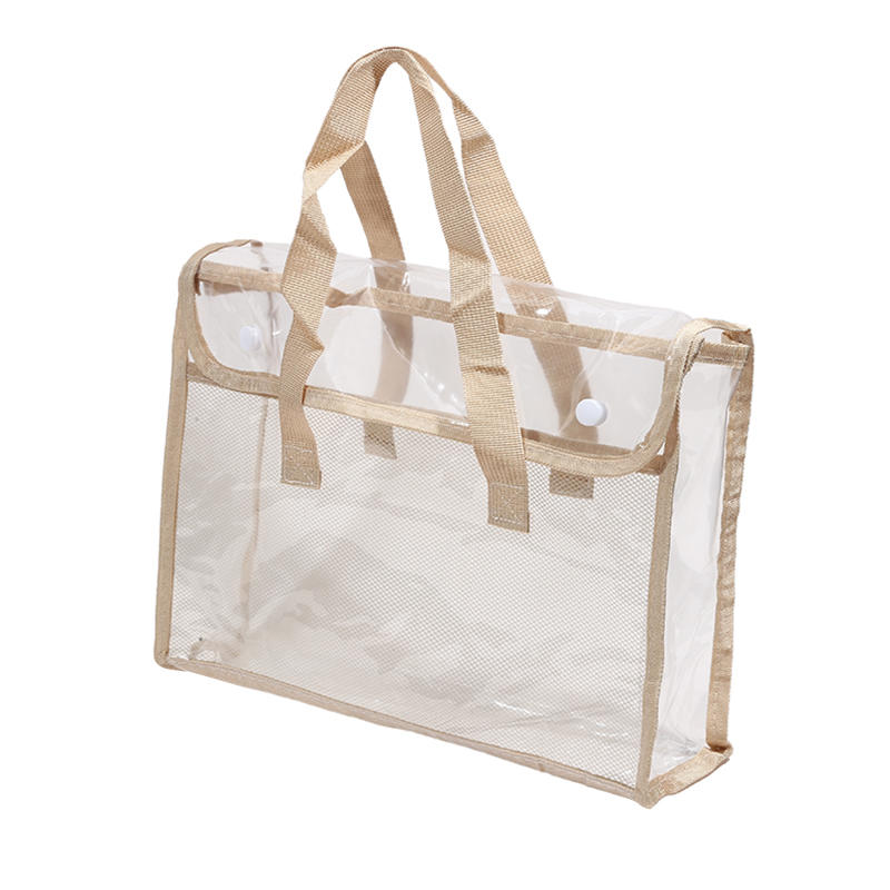 PVC Self-Adhesive File Bag Large Capacity Transparent Waterproof Handheld Folder Portable Expandable File Storage Bag