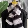 New Fashionable Chinchilla Color Imitation Rex Rabbit Hair Scarf, Female Winter Double-sided Thickened Encrypted Cross-haired Collar