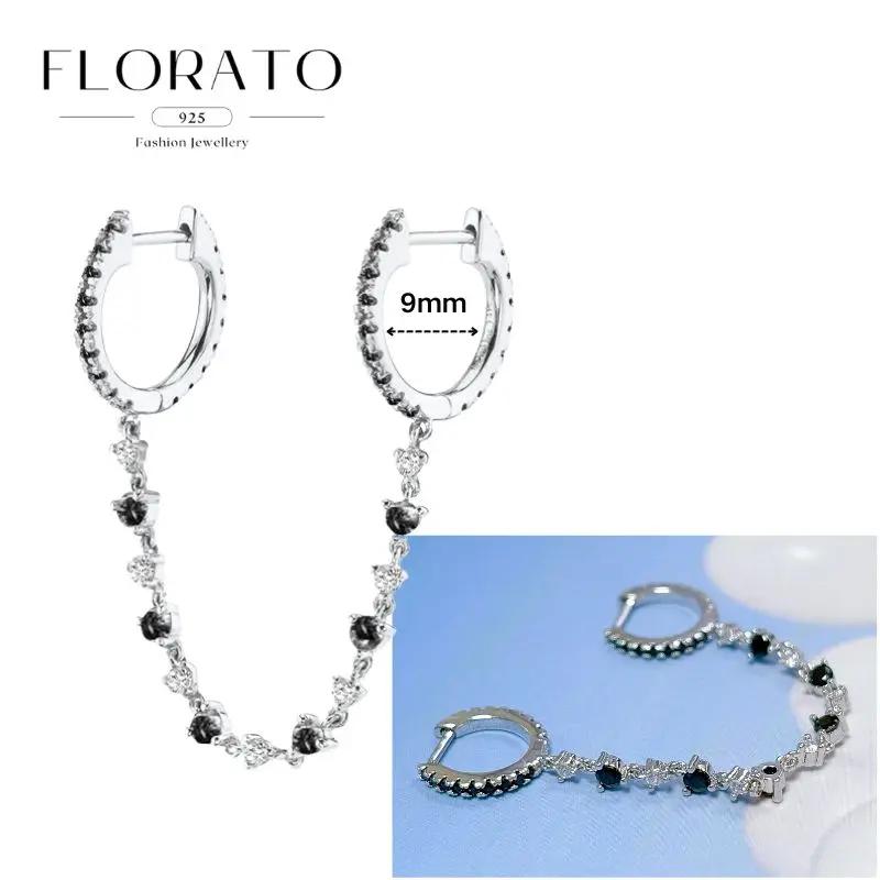 FLORATO серьги из стерлингового серебра 925 пробы серьги-цепочки с подвеской-кисточкой серьги с цирконием серебряные серьги для женщин тренд Роскошные свадебные украшения