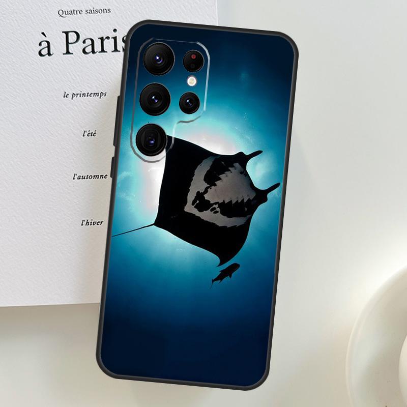 Animal Manta Ray Phone Case For Samsung Galaxy S25 Ultra S9 S10 S20 S22 S21 Plus S23 FE S24 Ultra Cover Shell