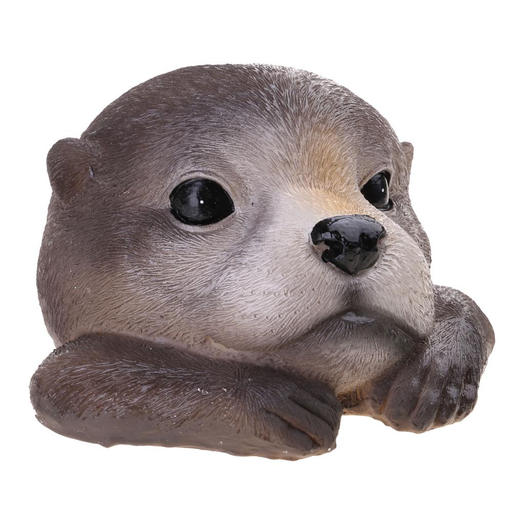 Floating Otters for Pond Yard Floating Pool Decorations Resin Otters Shape Weather Resistant Floating Statue Fish Pond