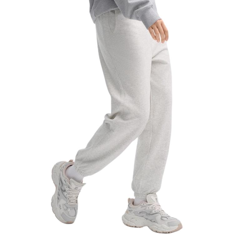 Fila Оригинальный логотип Свободные Удобные Флисовые Трикотажные Повседневные Брюки с Манжетами Женские брюки Низ Серый F51W449601F-MG