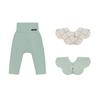 Мягкие модальные леггинсы с высокой талией 1 шт. слюнявчик 2 шт. цвета слоновой кости 12 месяцев [Konny] + H-комплект (МЯТА, чек, мята)