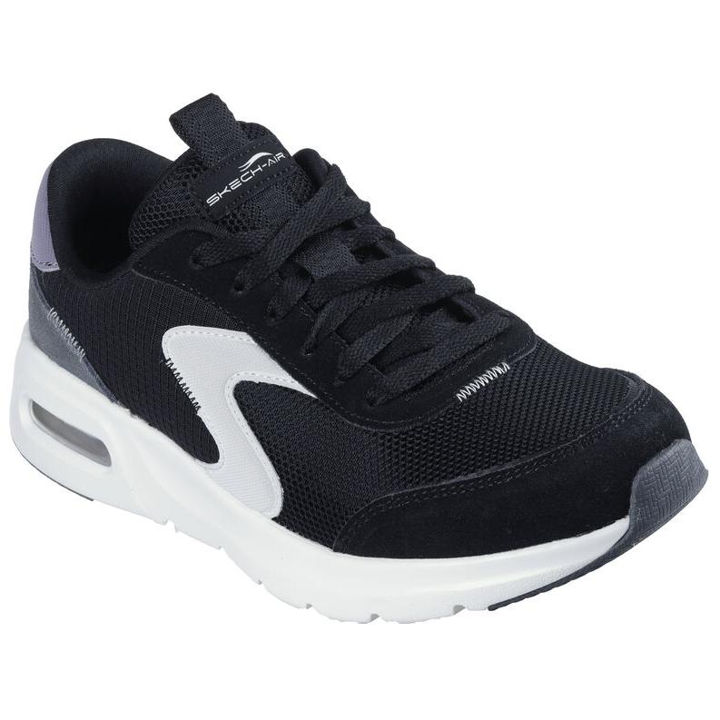 Skechers Skech-Air Court - Air Wave Удобные Прочные Низкие Повседневные Кроссовки Женские Черно-Белые 150076-BKWG